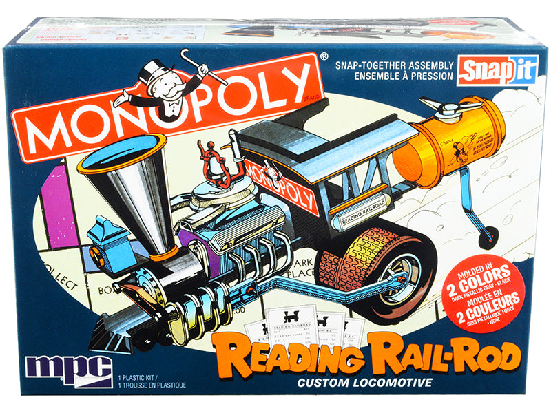 Skill 1 Snap Model Kit Reading Rail Rod Custom Locomotive "Monopoly" 1/25 Scale Model by MPC