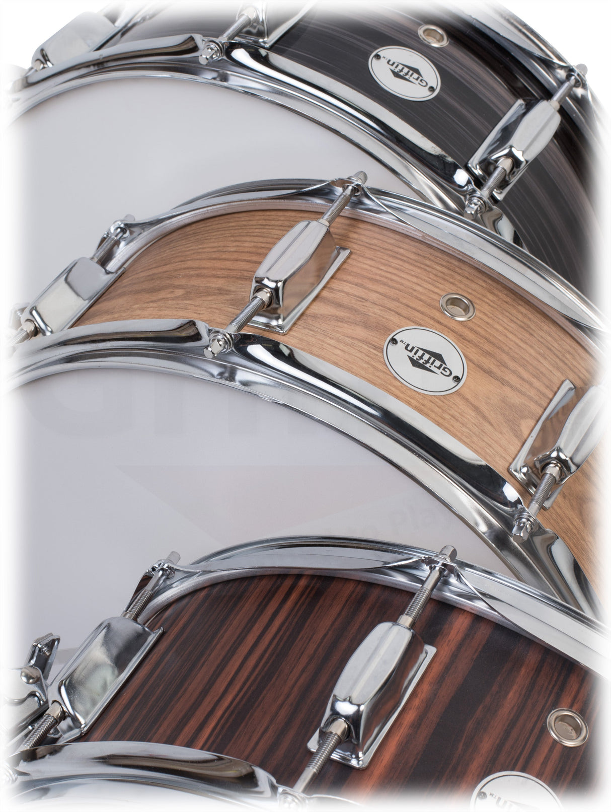 GRIFFIN Snare Drum - Poplar Wood Shell 14" x 5.5" with Black PVC & Coated Head - Acoustic Marching Percussion Musical Instrument Set with Drummers Key by GeekStands.com