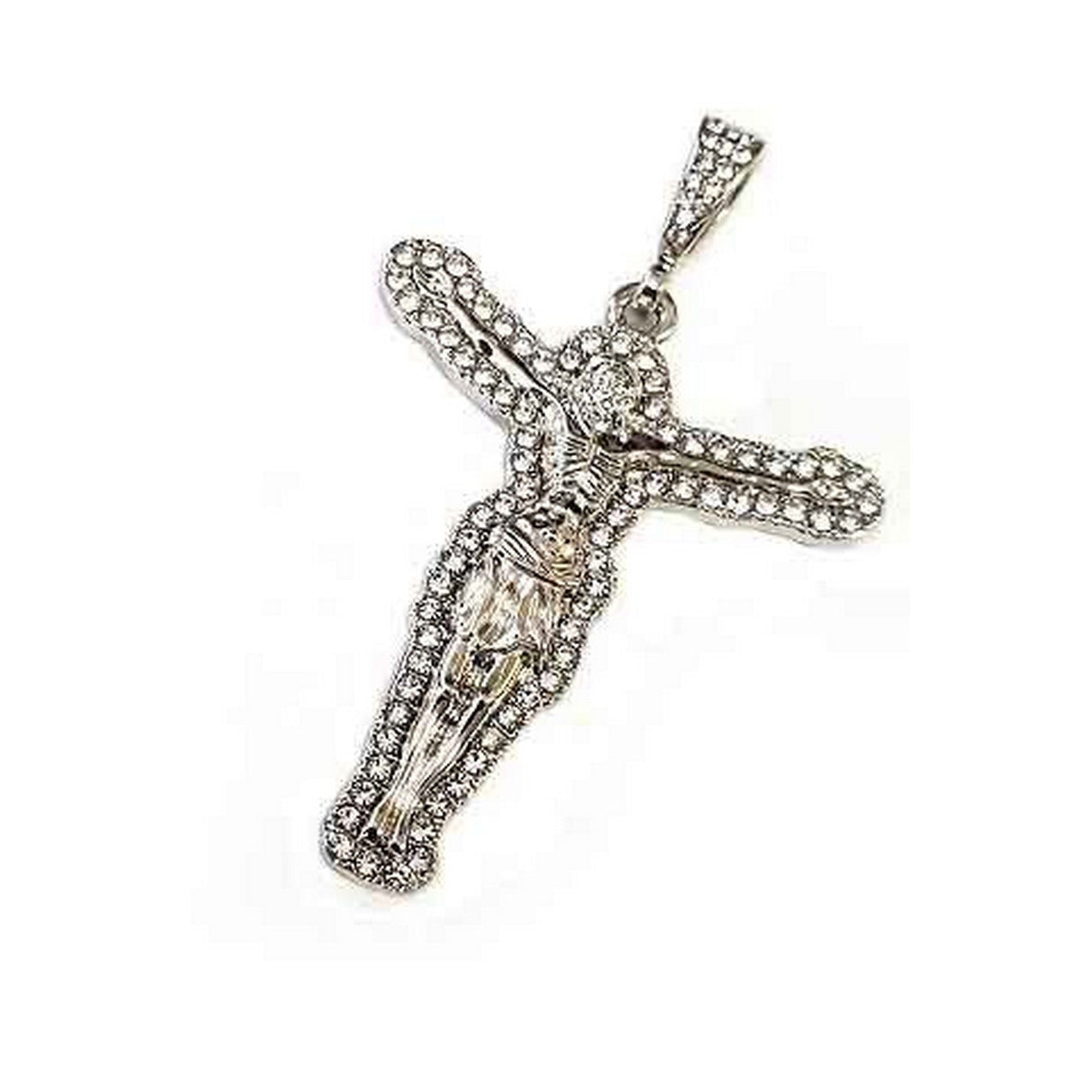 Studded Christ Stone Pendant  long Necklace by BeyondEnvy