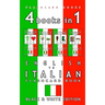 4 books in 1 - English to Italian Kids Flash Card Book: Black and White Edition: Learn Italian Vocabulary for Children