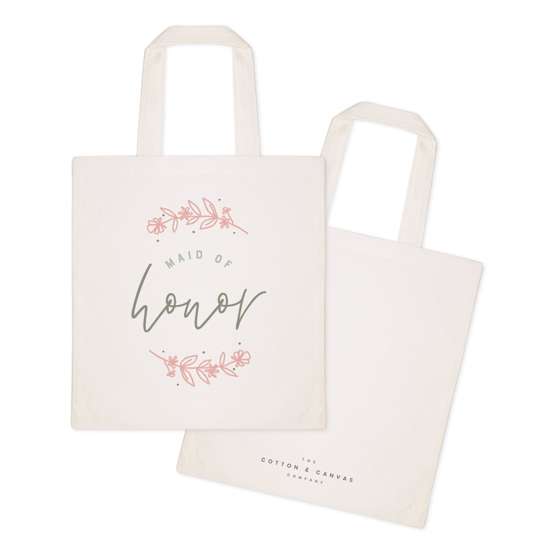 Floral Maid of Honor Wedding Cotton Canvas Tote Bag by The Cotton & Canvas Co.