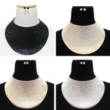 Crystal Covered Oversize Choker Necklace Set by BeyondEnvy