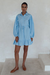 Malina Button Down Cotton Mini Dress by ELF