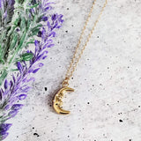 Man in the Moon Gold Necklace - Ready to Ship by Salt and Sparkle