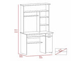 Weston Two Writing Computer Desk, Hutch, Two Drawers, Six Shelves by FM FURNITURE