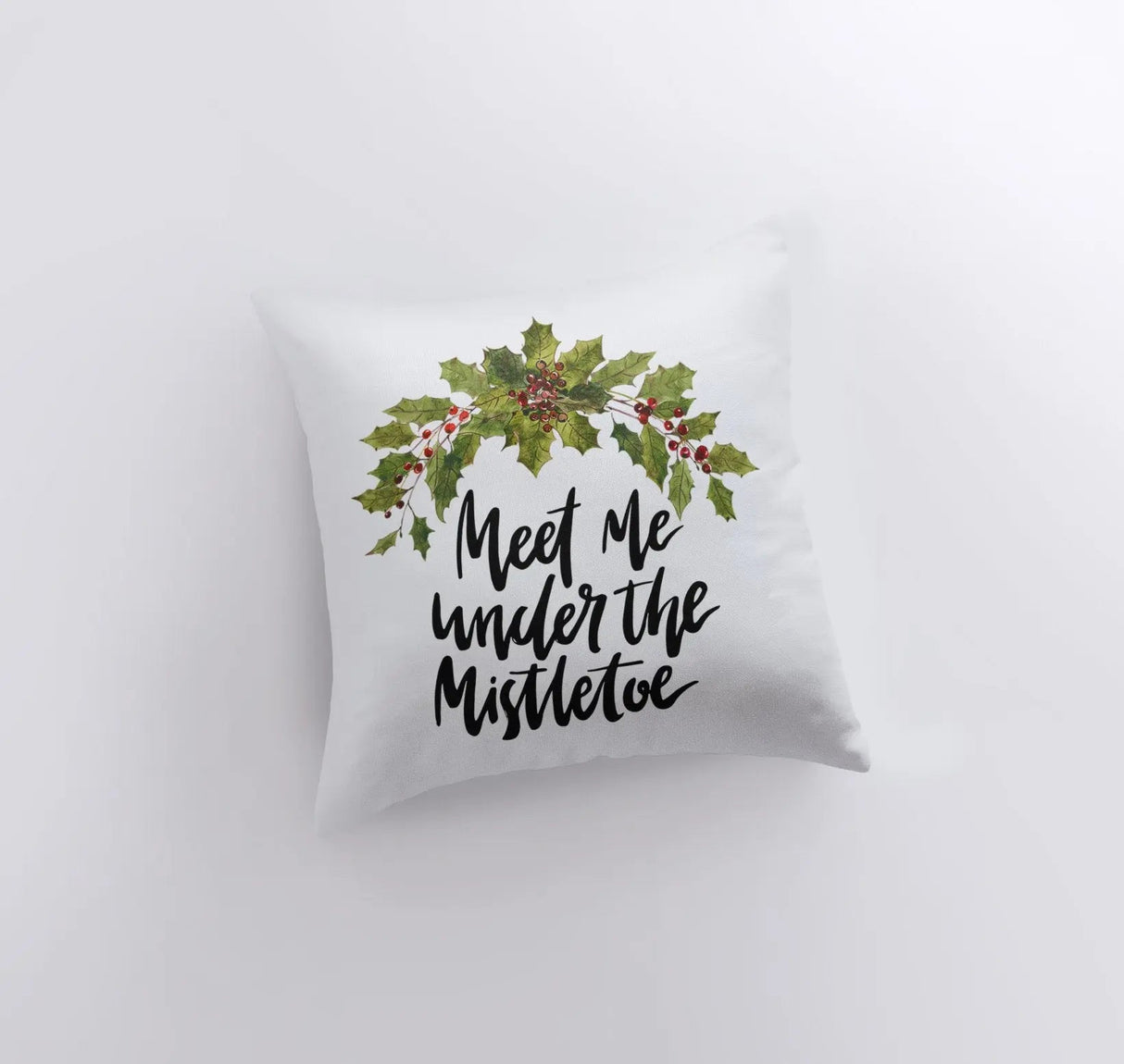 Meet Me Under the Mistletoe | Throw Pillows | Christmas Pillow | Mistletoe Pillow | Couch Pillows | Custom Pillows | Christmas Pillows by UniikPillows