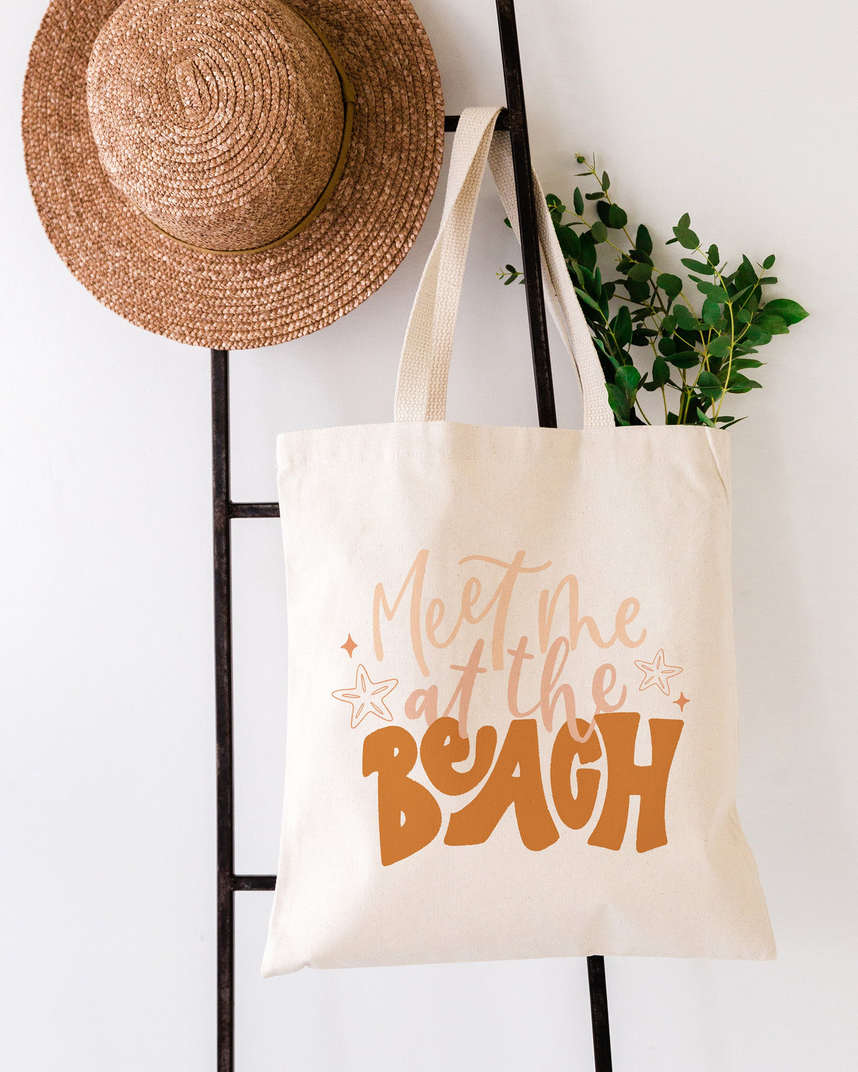 Meet Me At The Beach Cotton Canvas Tote Bag by The Cotton & Canvas Co.