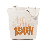 Meet Me At The Beach Cotton Canvas Tote Bag by The Cotton & Canvas Co.