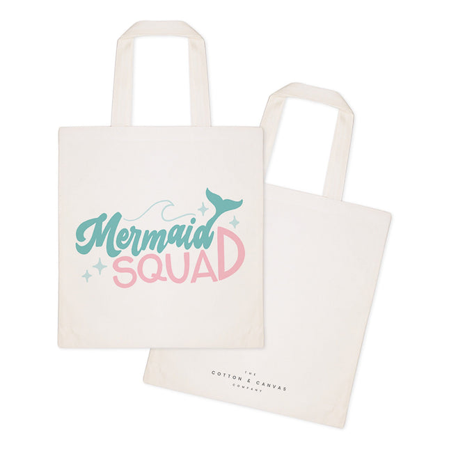 Mermaid Squad Cotton Canvas Tote Bag by The Cotton & Canvas Co.