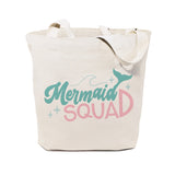 Mermaid Squad Cotton Canvas Tote Bag by The Cotton & Canvas Co.