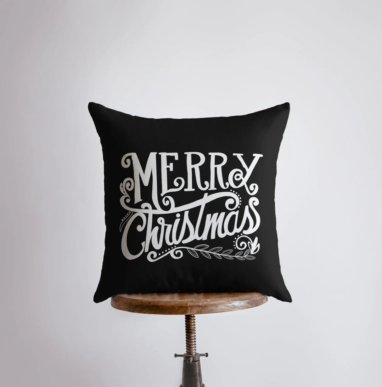 Merry Christmas | Black and White | Throw Pillow | Christmas Pillow | Home Decor | Christmas Pillowcases | Christmas tree | Christmas Gifts by UniikPillows