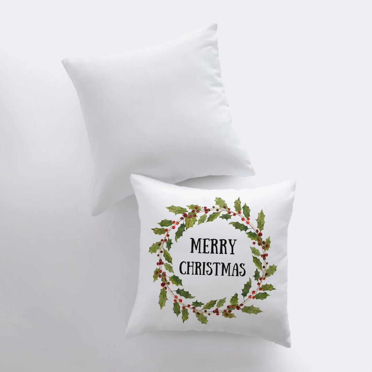 Merry Christmas | Wreath | Pillow Cover | Christmas Pillow | Christmas Decor | Throw Pillow | Home Decor | Decorative Pillows for Couch | Sofa Pillow by UniikPillows