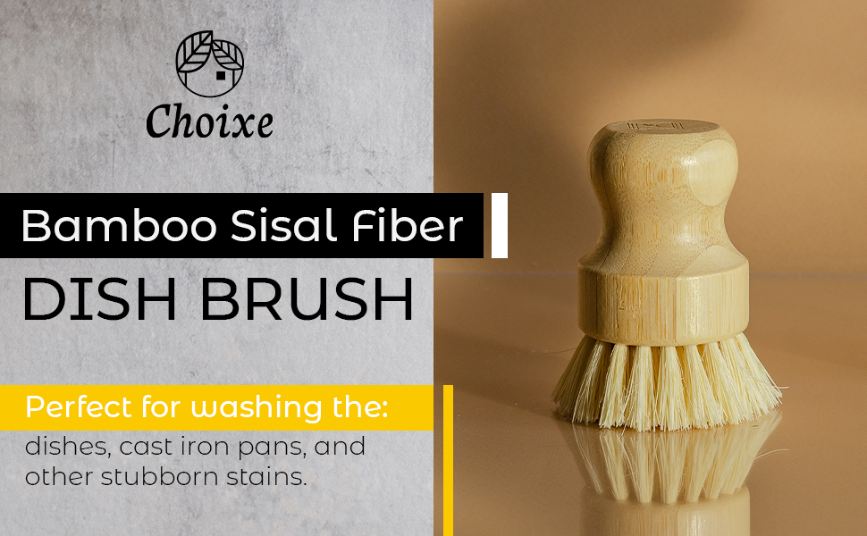 Bamboo Sisal Fiber Dish Brush by Choixe