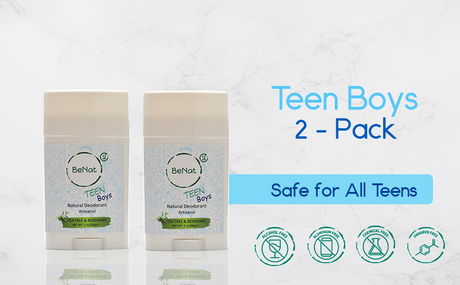 2-Pack all-Natural Deodorants for Kids & Teens by BeNat