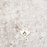 Middle Finger Heart Necklace with Crystal Accents by Salt and Sparkle