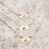 Middle Finger Heart Necklace with Crystal Accents by Salt and Sparkle