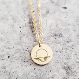 Minimalist Ocean Sunset Charm  Necklace by Salt and Sparkle