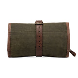 Campaign Waxed Canvas Roll-Up Toiletry Shave Kit by Mission Mercantile Leather Goods