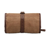 Campaign Waxed Canvas Roll-Up Toiletry Shave Kit by Mission Mercantile Leather Goods