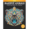 Coloring Book for Adults Majestic Animals: 50 Beautiful Designs for Relaxation and Stress Relief, Great Stress Relieving Gift for Women and Men