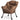 Modern Polyester Fabric Lazy Chair with Steel Frame and Side Pocket-Brown