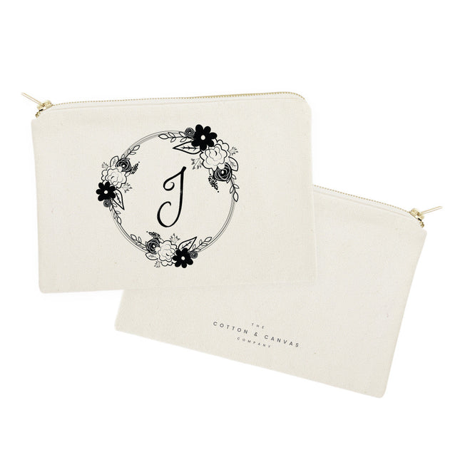 Personalized Monogram Floral Cosmetic Bag and Travel Make Up Pouch by The Cotton & Canvas Co.