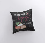 Most Wonderful Time of the Year | Pillow Cover | Christmas Pillowcases | Christmas Decor | Throw Pillow | Home Decor | Rustic Christmas by UniikPillows