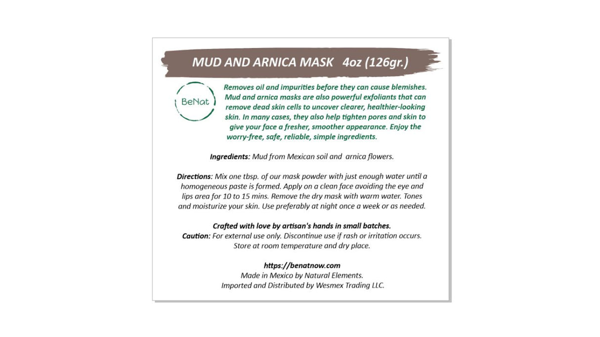 Mud and Arnica Mask by BeNat