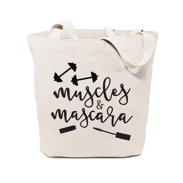 Muscles and Mascara Gym Cotton Canvas Tote Bag by The Cotton & Canvas Co.