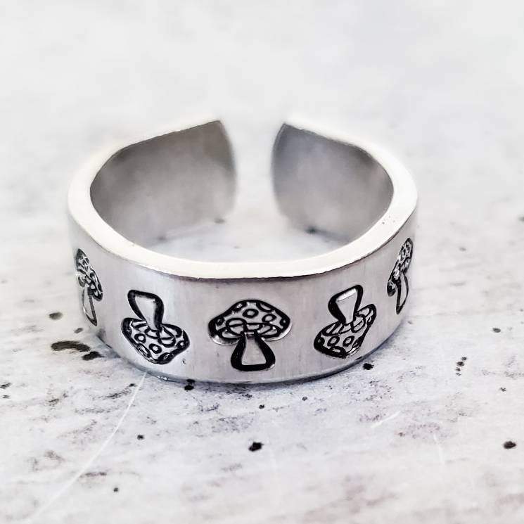 Mushroom Silver Ring by Salt and Sparkle