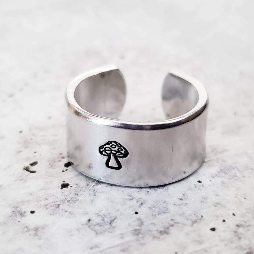 Mushroom Silver Ring by Salt and Sparkle