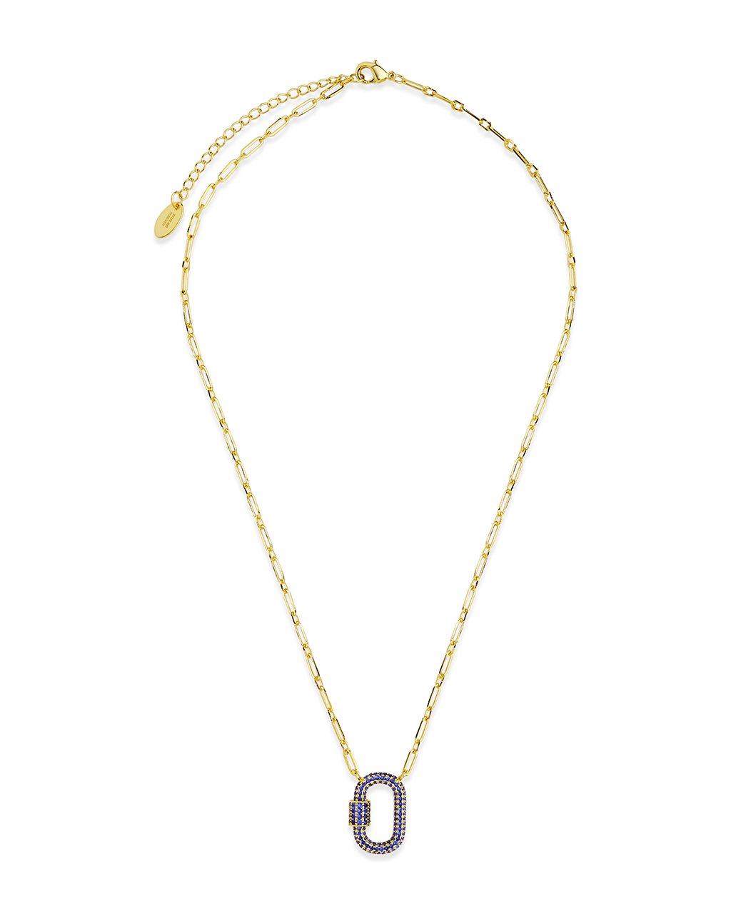 Pave CZ Carabiner Lock Necklace by Sterling Forever