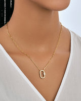 Pave CZ Carabiner Lock Necklace by Sterling Forever