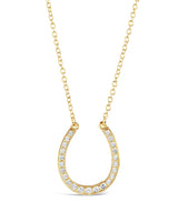 CZ Horseshoe Pendant Necklace by Sterling Forever