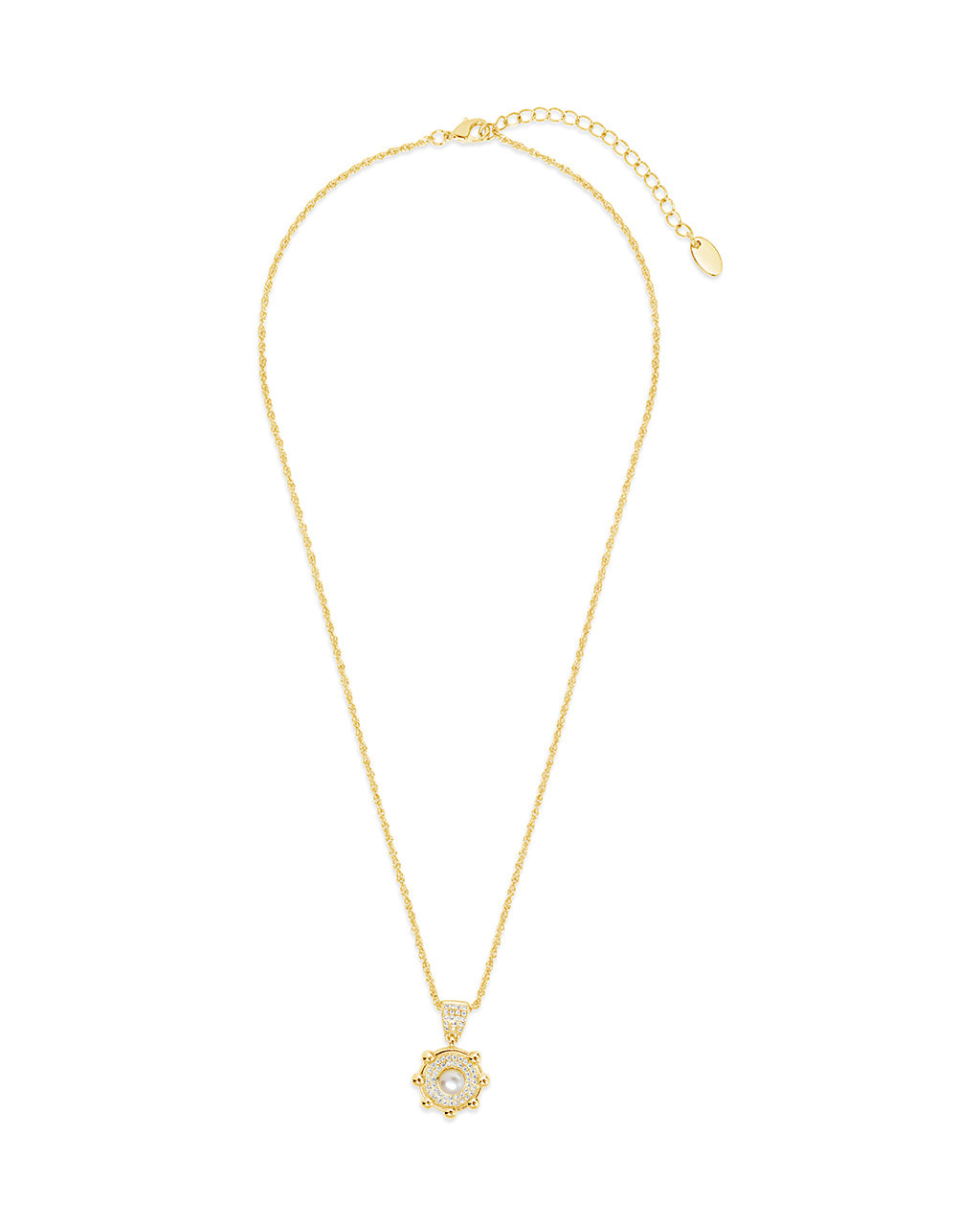 Etta CZ & Pearl Pendant Necklace by Sterling Forever