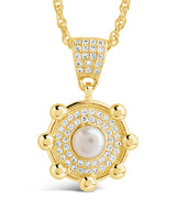 Etta CZ & Pearl Pendant Necklace by Sterling Forever