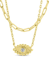 Maya CZ Evil Eye Layered Necklace by Sterling Forever