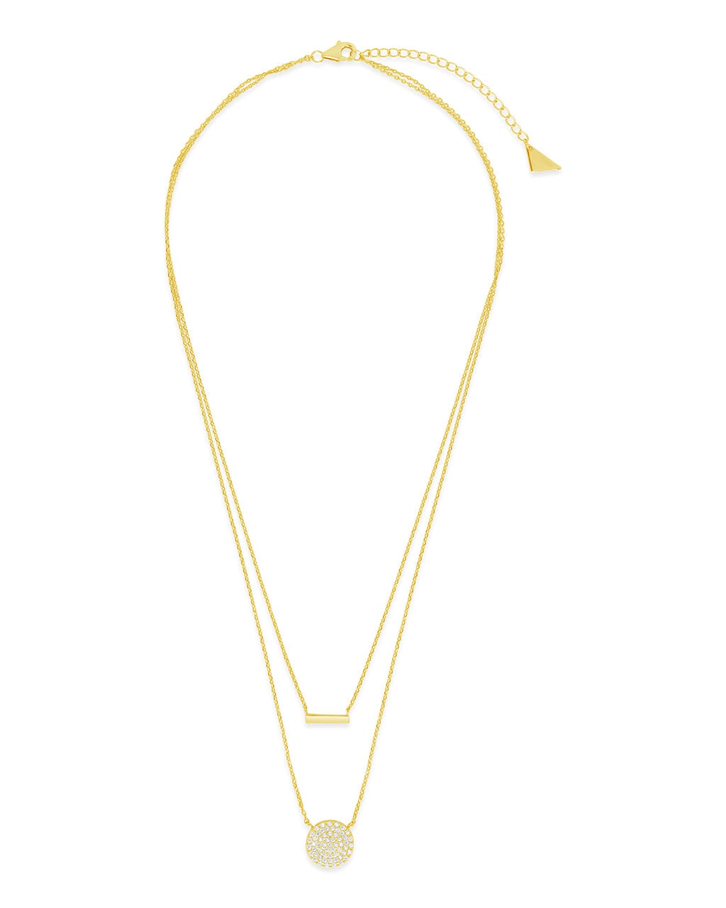 Vivian CZ Disk & Bar Layered Necklace by Sterling Forever