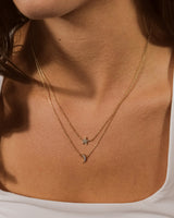 Layered CZ Crescent & Star Necklace by Sterling Forever