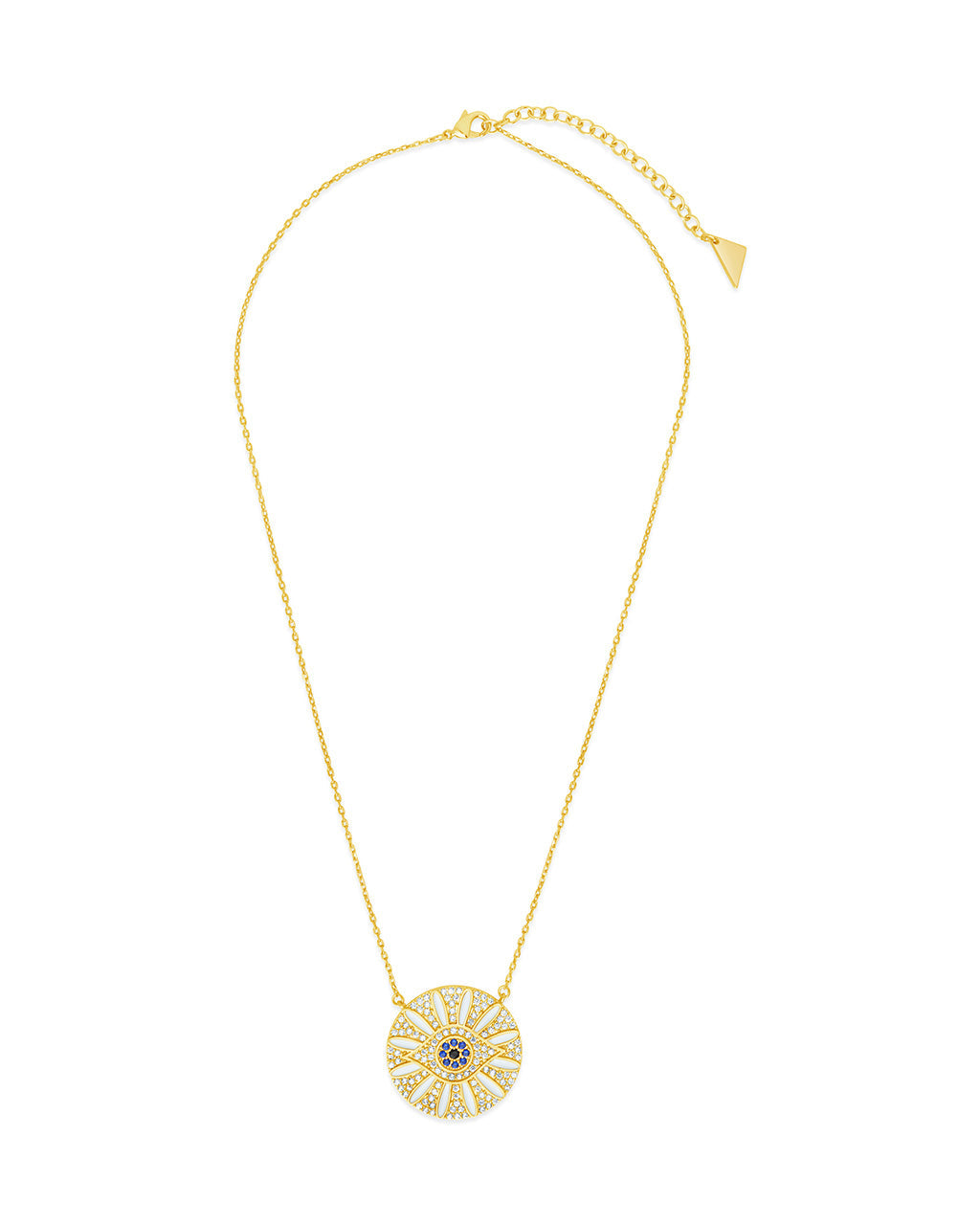 CZ Evil Eye & Enamel Petal Pendant Necklace by Sterling Forever