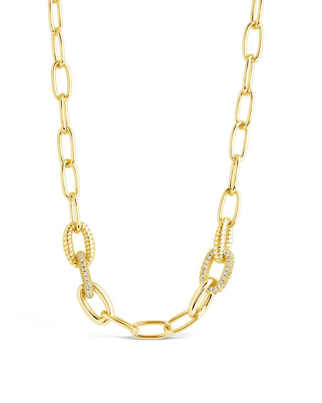 Samar CZ-Encrusted Chain Link Necklace by Sterling Forever