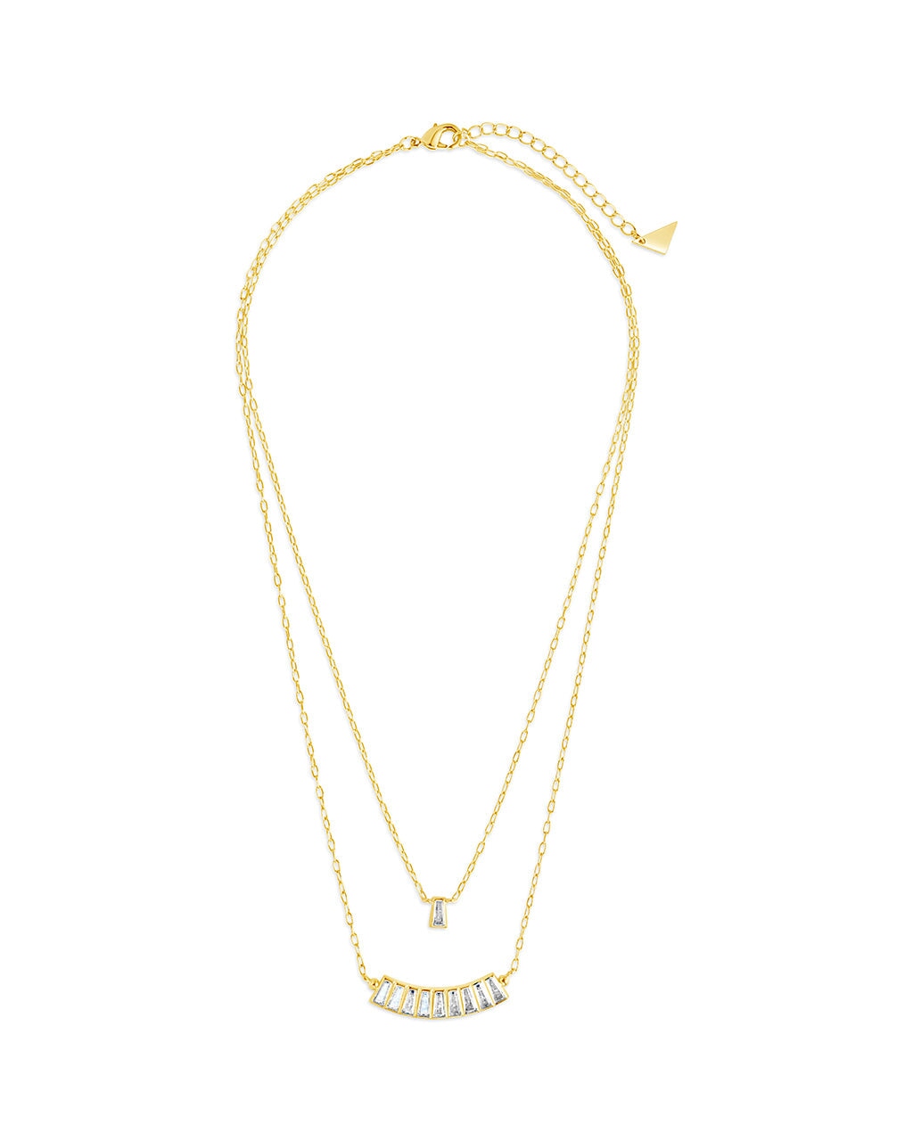 Lillian CZ Row & Charm Layered Necklace by Sterling Forever