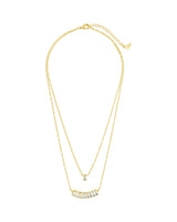 Lillian CZ Row & Charm Layered Necklace by Sterling Forever