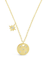 Sterling Silver Northern Star Disk & Burst Necklace by Sterling Forever