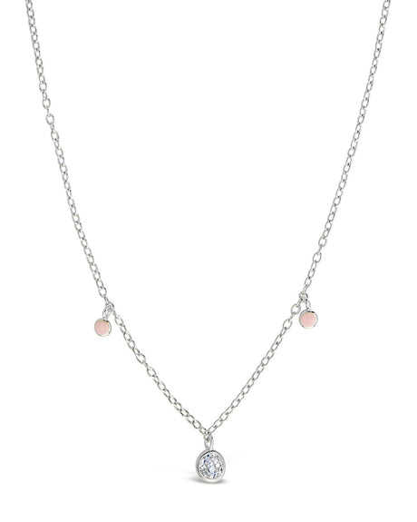 Sterling Silver Enamel & CZ Charm Necklace by Sterling Forever