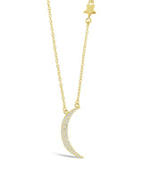 Sterling Silver CZ Moon with Star Charm Necklace by Sterling Forever