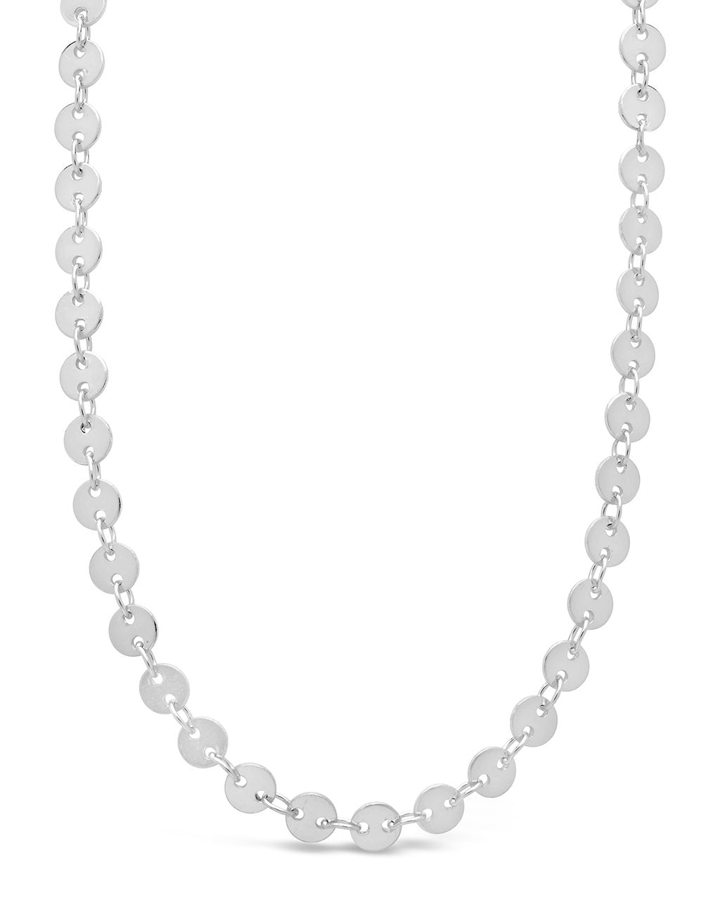 Mini Round Disk Chain Necklace by Sterling Forever