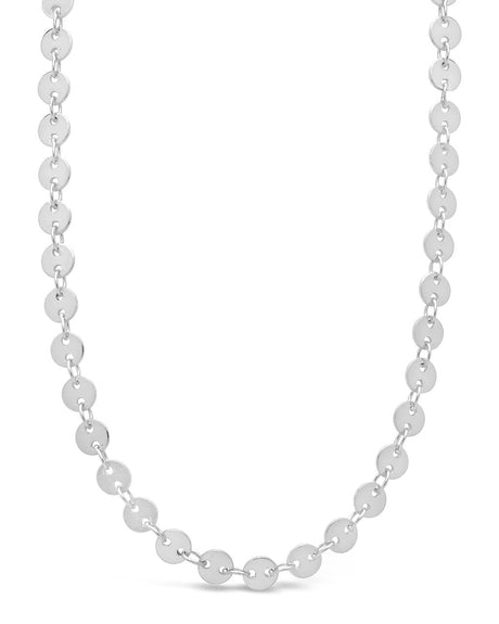 Mini Round Disk Chain Necklace by Sterling Forever