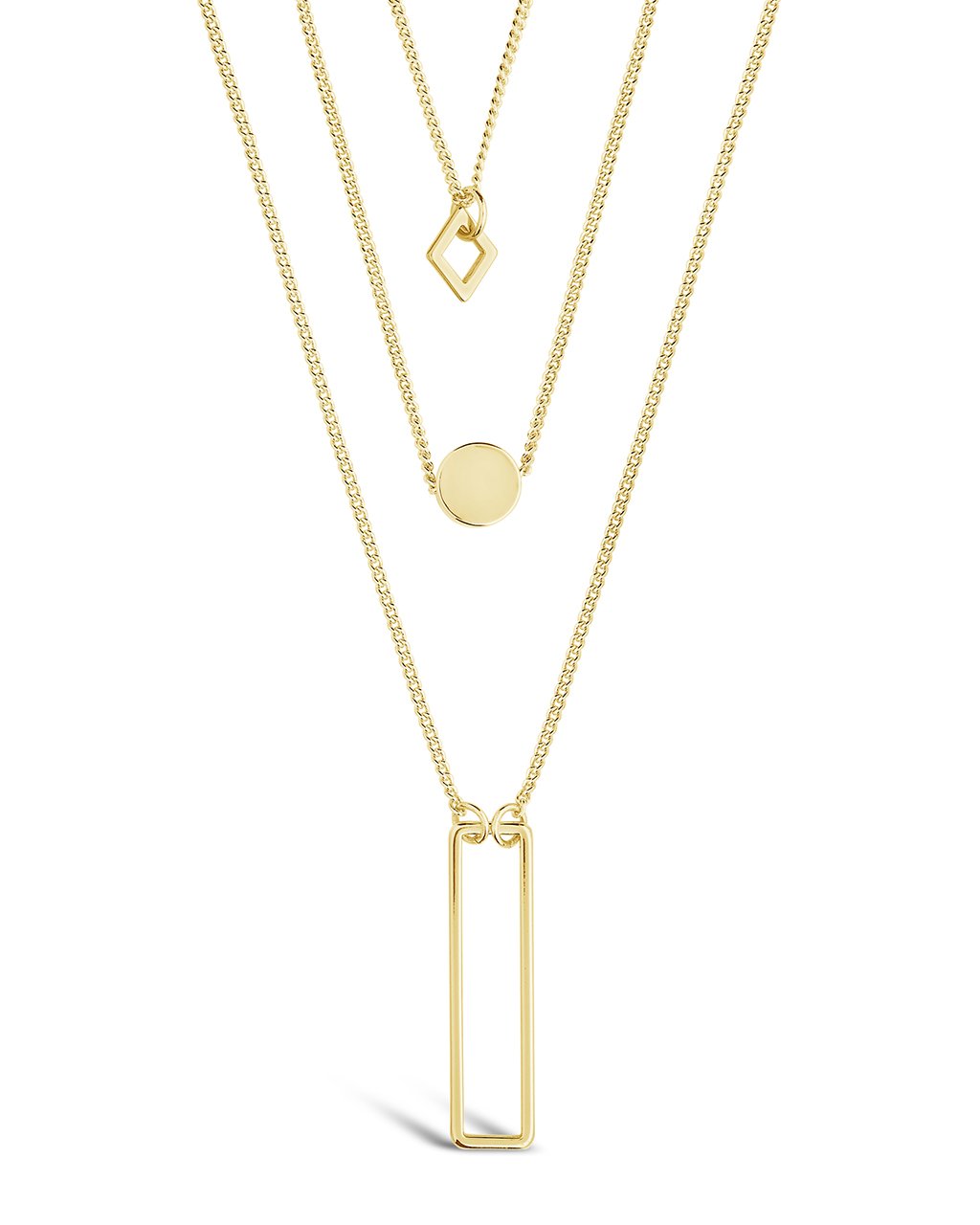 Geometric Multi Layer Necklace by Sterling Forever