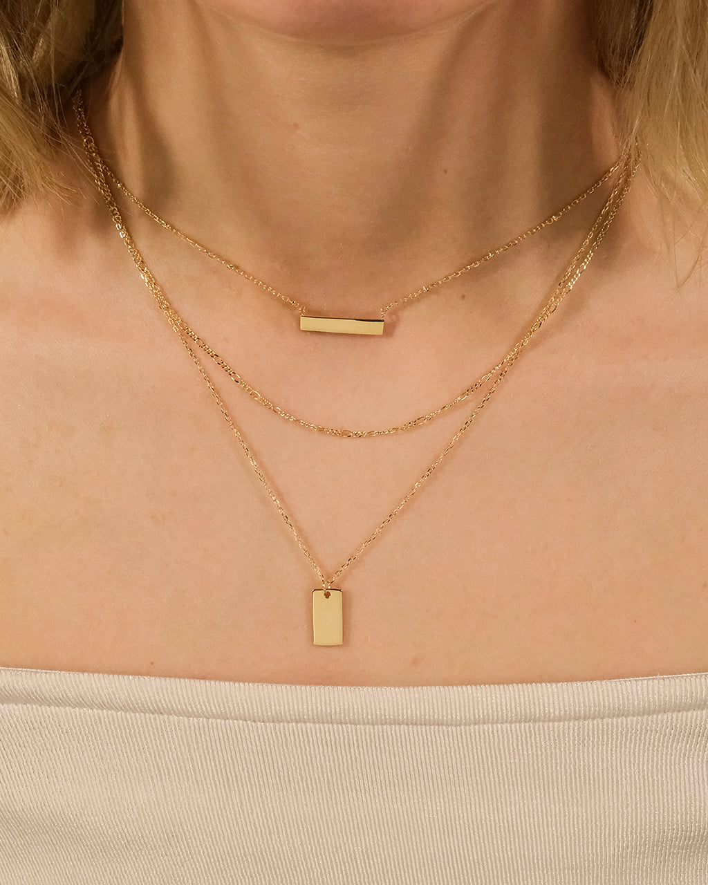 Triple Layered Bar Necklace by Sterling Forever